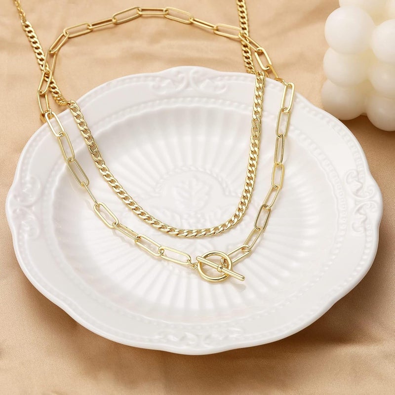 ANGLEQUEEN Chunky Silver Necklaces for Women Silver Layered Pirate Necklaces Punk 8090s Hip Hop Cuban Link Chain Necklace Layered Choker Necklace Pirate Prom Jewelry Freaknik Outfit Accessories - Image 5